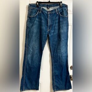 Polo Ralph Lauren Y2K‎ Dungarees Vintage Look  Jeans Blue Casual Mens 38 X 31.5”